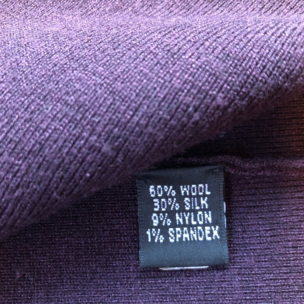 Linda Allard Ellen Tracy Purple/ Plum Wool Cardigan Sweater Jacket Size P- NWT - Picture 8 of 11